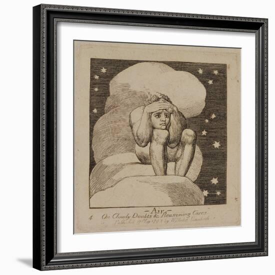 P.440-1985 Air, on Cloudy Doubts and Reasoning Cares, Plate 4 of 'The Gates of Paradise', First…-William Blake-Framed Giclee Print