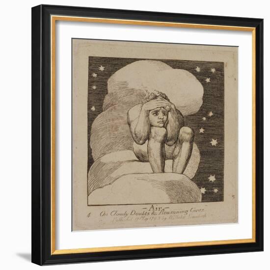 P.440-1985 Air, on Cloudy Doubts and Reasoning Cares, Plate 4 of 'The Gates of Paradise', First…-William Blake-Framed Giclee Print