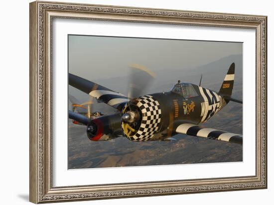 P-47 Thunderbolt Flying over Chino, California-Stocktrek Images-Framed Photographic Print