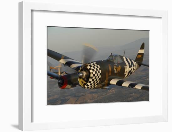 P-47 Thunderbolt Flying over Chino, California-Stocktrek Images-Framed Photographic Print