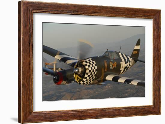 P-47 Thunderbolt Flying over Chino, California-Stocktrek Images-Framed Photographic Print