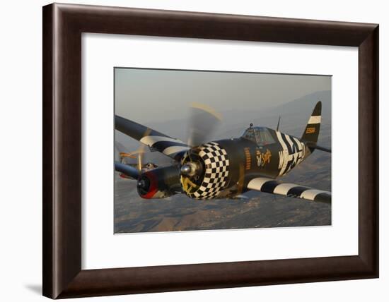 P-47 Thunderbolt Flying over Chino, California-Stocktrek Images-Framed Photographic Print