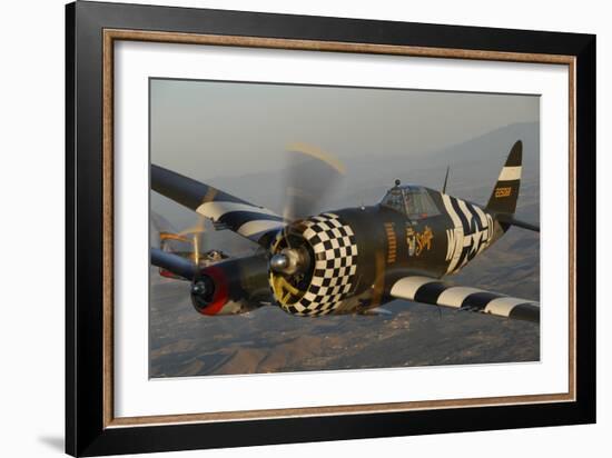 P-47 Thunderbolt Flying over Chino, California-Stocktrek Images-Framed Photographic Print