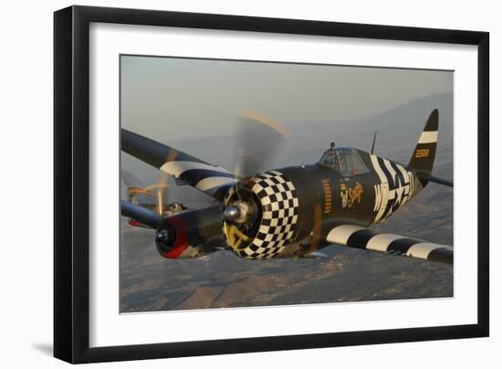 P-47 Thunderbolt Flying over Chino, California-Stocktrek Images-Framed Photographic Print