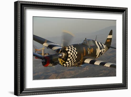 P-47 Thunderbolt Flying over Chino, California-Stocktrek Images-Framed Photographic Print