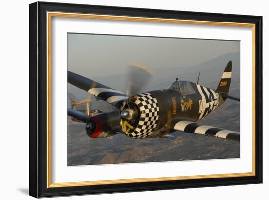 P-47 Thunderbolt Flying over Chino, California-Stocktrek Images-Framed Photographic Print