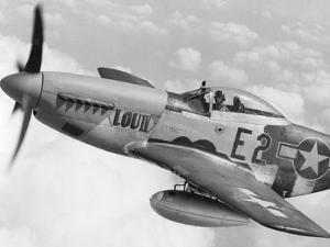 P-51 Mustang Fighter Plane in Flight. it Was a World War 2 Era Long-Range