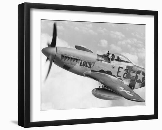 P-51 Mustang Fighter Plane in Flight. it Was a World War 2 Era Long-Range-null-Framed Photo
