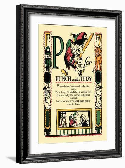 P for Punch and Judy-Tony Sarge-Framed Art Print