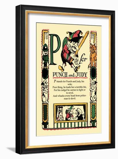 P for Punch and Judy-Tony Sarge-Framed Art Print