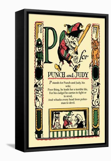 P for Punch and Judy-Tony Sarge-Framed Stretched Canvas