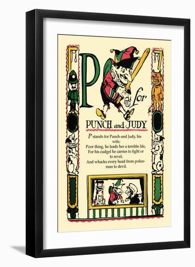 P for Punch and Judy-Tony Sarge-Framed Art Print