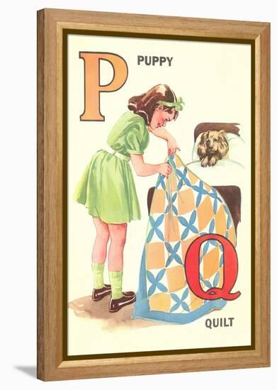 P for Puppy, Q for Quilt-null-Framed Stretched Canvas