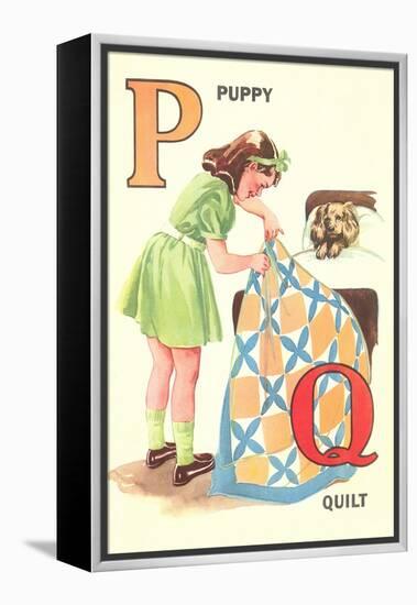 P for Puppy, Q for Quilt-null-Framed Stretched Canvas