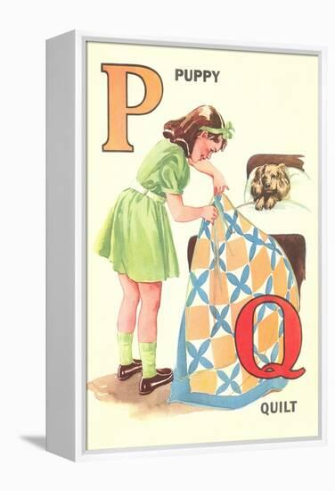 P for Puppy, Q for Quilt-null-Framed Stretched Canvas