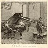 Recording a Man Playing the Piano Using Edison's Improved Model Phonograph-P. Fouche-Framed Photographic Print