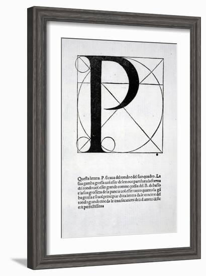 P, Illustration from 'Divina Proportione' by Luca Pacioli (C.1445-1517), Originally Pub. Venice,…-Leonardo da Vinci-Framed Giclee Print