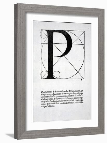 P, Illustration from 'Divina Proportione' by Luca Pacioli (C.1445-1517), Originally Pub. Venice,…-Leonardo da Vinci-Framed Giclee Print