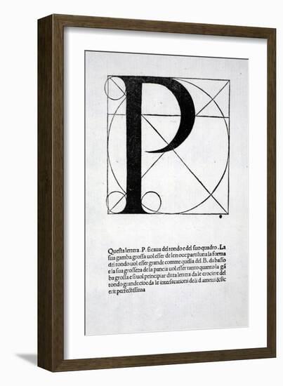 P, Illustration from 'Divina Proportione' by Luca Pacioli (C.1445-1517), Originally Pub. Venice,…-Leonardo da Vinci-Framed Giclee Print