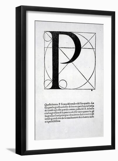 P, Illustration from 'Divina Proportione' by Luca Pacioli (C.1445-1517), Originally Pub. Venice,…-Leonardo da Vinci-Framed Giclee Print