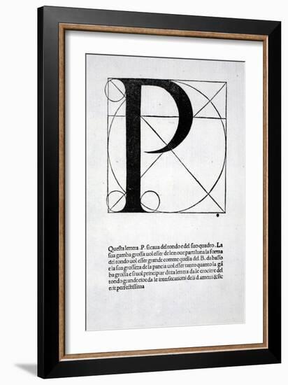 P, Illustration from 'Divina Proportione' by Luca Pacioli (C.1445-1517), Originally Pub. Venice,…-Leonardo da Vinci-Framed Giclee Print