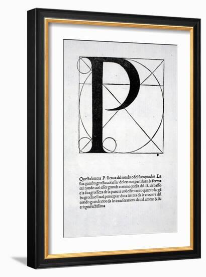 P, Illustration from 'Divina Proportione' by Luca Pacioli (C.1445-1517), Originally Pub. Venice,…-Leonardo da Vinci-Framed Giclee Print