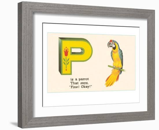 P is a Parrot-null-Framed Premium Giclee Print