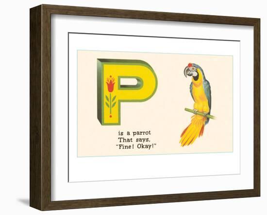 P is a Parrot-null-Framed Premium Giclee Print