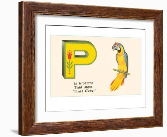 P is a Parrot-null-Framed Premium Giclee Print