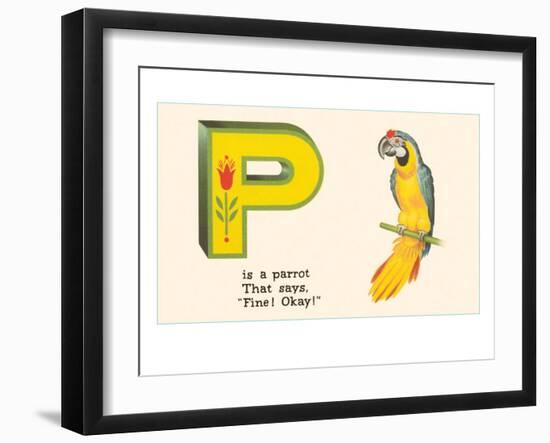 P is a Parrot-null-Framed Premium Giclee Print