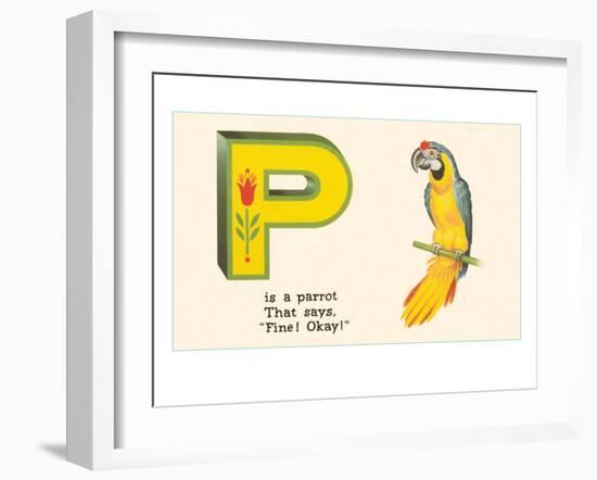 P is a Parrot-null-Framed Premium Giclee Print