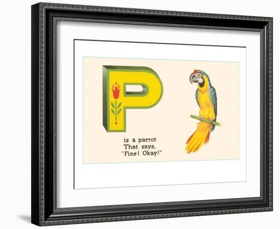 P is a Parrot-null-Framed Premium Giclee Print