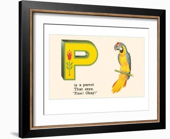 P is a Parrot-null-Framed Art Print