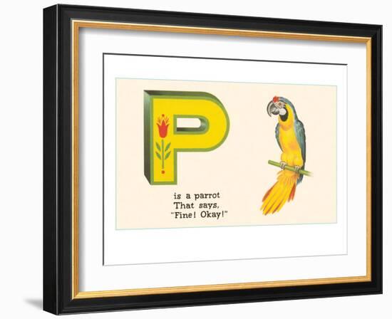 P is a Parrot-null-Framed Art Print