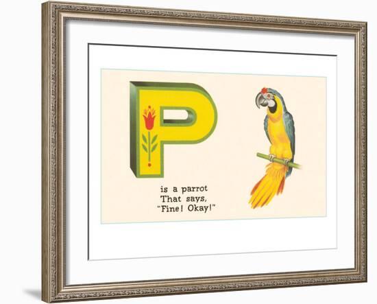 P is a Parrot-null-Framed Art Print