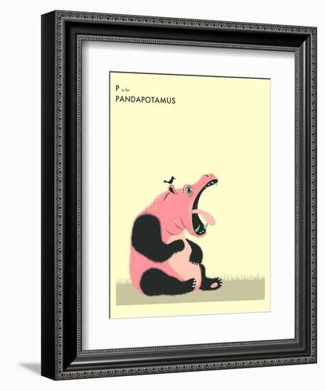 P is For Pandapotomus-Jazzberry Blue-Framed Art Print