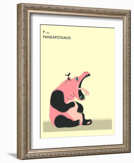 P is For Pandapotomus-Jazzberry Blue-Framed Art Print