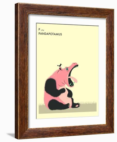 P is For Pandapotomus-Jazzberry Blue-Framed Art Print