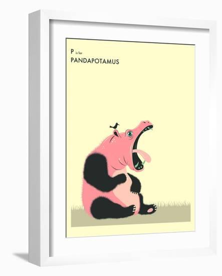 P is For Pandapotomus-Jazzberry Blue-Framed Art Print