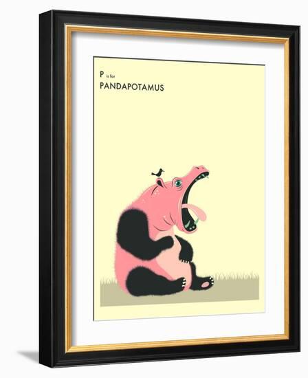 P is For Pandapotomus-Jazzberry Blue-Framed Art Print