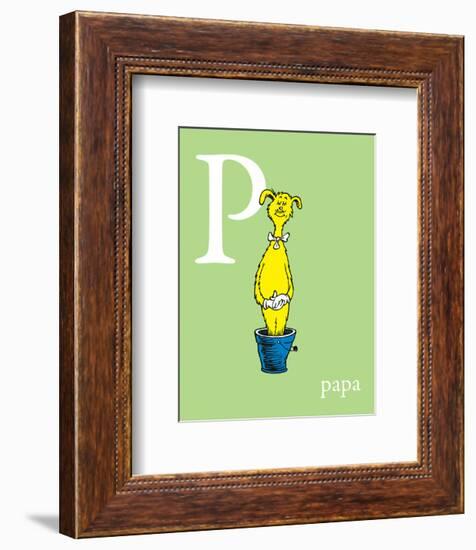 P is for Papa (green)-Theodor (Dr. Seuss) Geisel-Framed Art Print