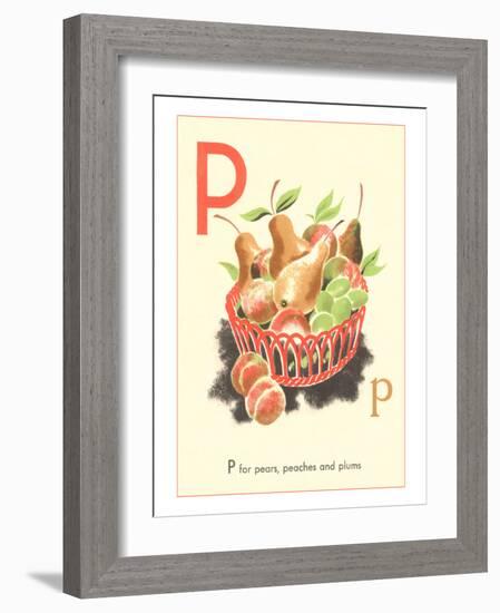 P is for Pears-null-Framed Art Print