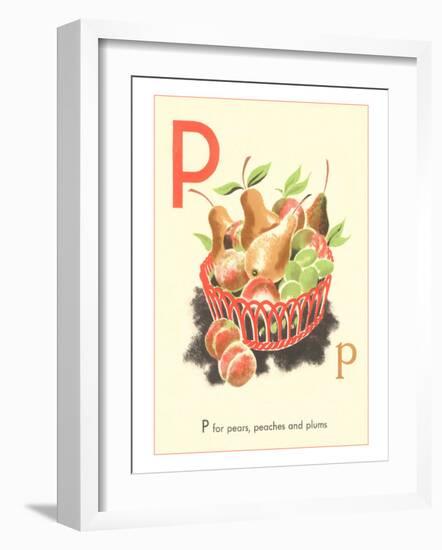 P is for Pears-null-Framed Art Print