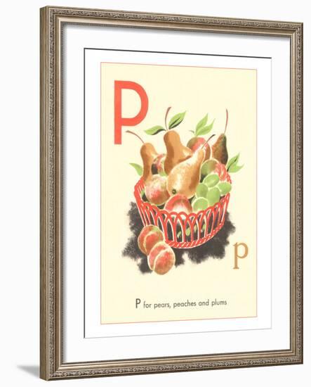 P is for Pears-null-Framed Art Print