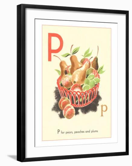 P is for Pears-null-Framed Art Print