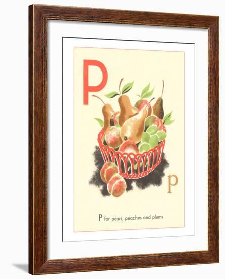 P is for Pears-null-Framed Art Print