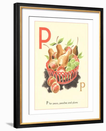 P is for Pears-null-Framed Art Print