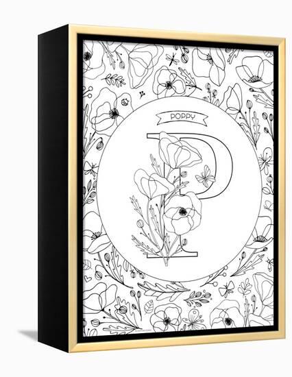 P is for Poppy-Heather Rosas-Framed Stretched Canvas