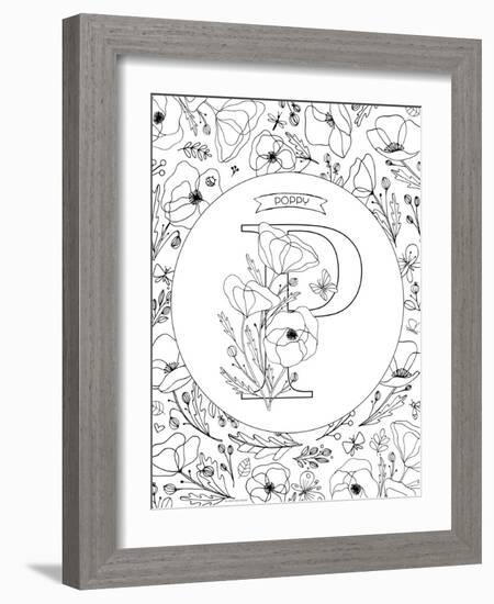 P is for Poppy-Heather Rosas-Framed Art Print