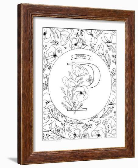 P is for Poppy-Heather Rosas-Framed Art Print